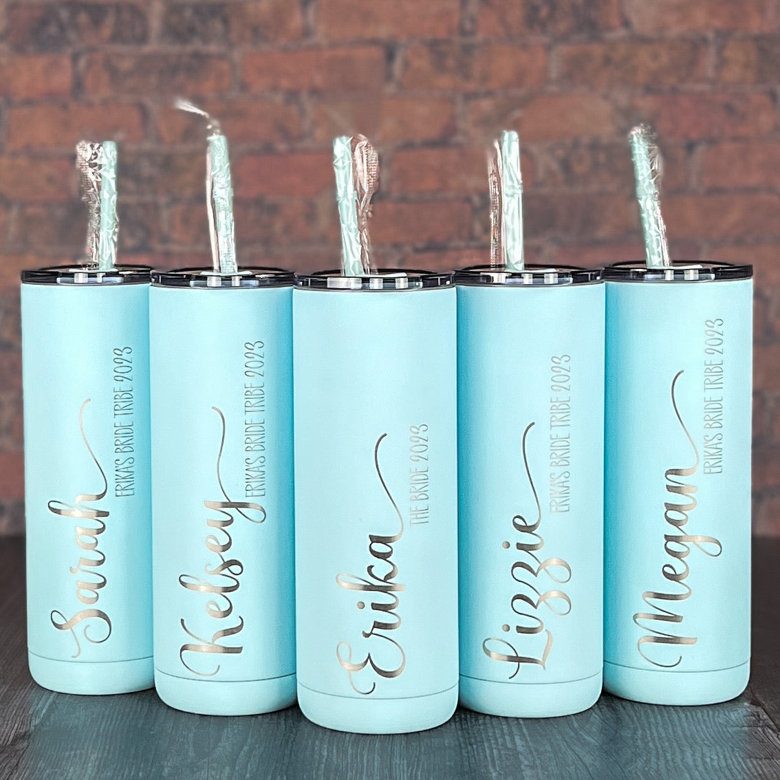 20 oz. Personalized Tumbler-Engraved Tumbler-Personalized Tumbler With Straw-Sliding Lid-Bridesmaid Gift-Girls Trip