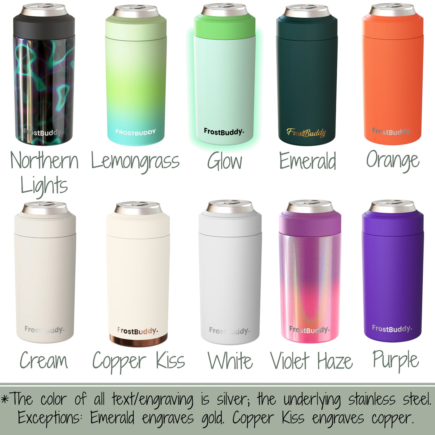 Frost Buddy Can Cooler-Laser Engraved Can Holder-Hold Cans 12-16 oz-Personalized Stainless Steel Koozie-Fathers Day-Groomsmen Gift-6 in 1