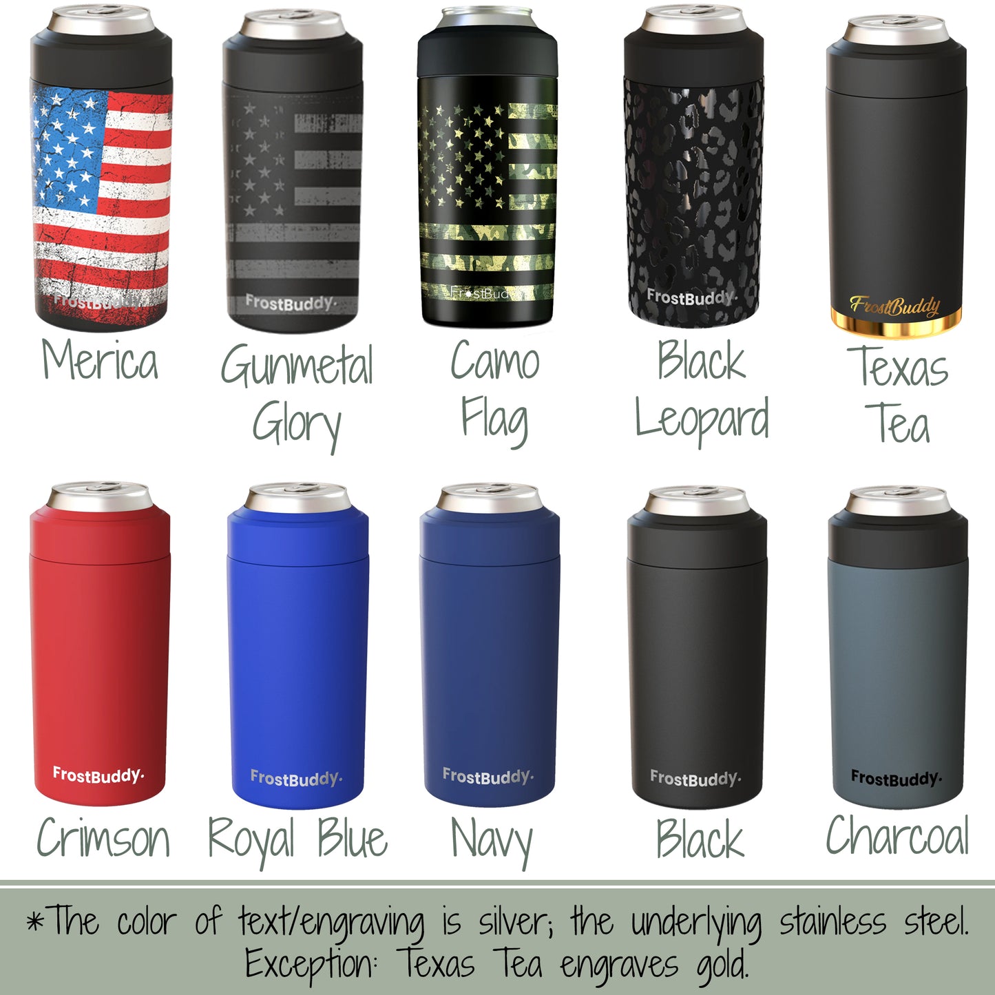 Frost Buddy Can Cooler-Laser Engraved Can Holder-Hold Cans 12-16 oz-Personalized Stainless Steel Koozie-Fathers Day-Groomsmen Gift-6 in 1