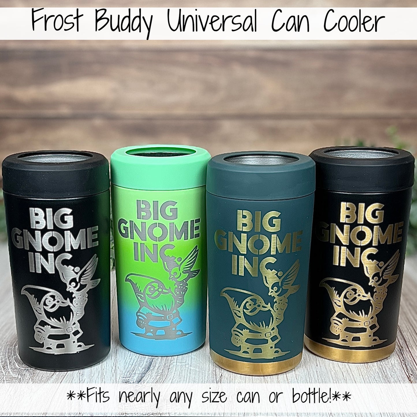 Frost Buddy Can Cooler-Laser Engraved Can Holder-Hold Cans 12-16 oz-Personalized Stainless Steel Koozie-Fathers Day-Groomsmen Gift-6 in 1