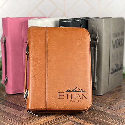Bible Cover-Leatherette Book Cover-Personalized Gift for Christian-Pastor-Church Leader-Faith Based-Religious Gift