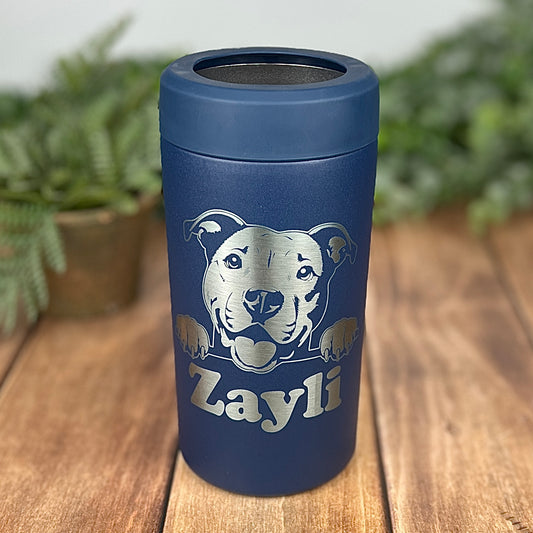 Frost Buddy Peeking Dog Lover Can Cooler-Laser Engraved Personalized Drink Holder