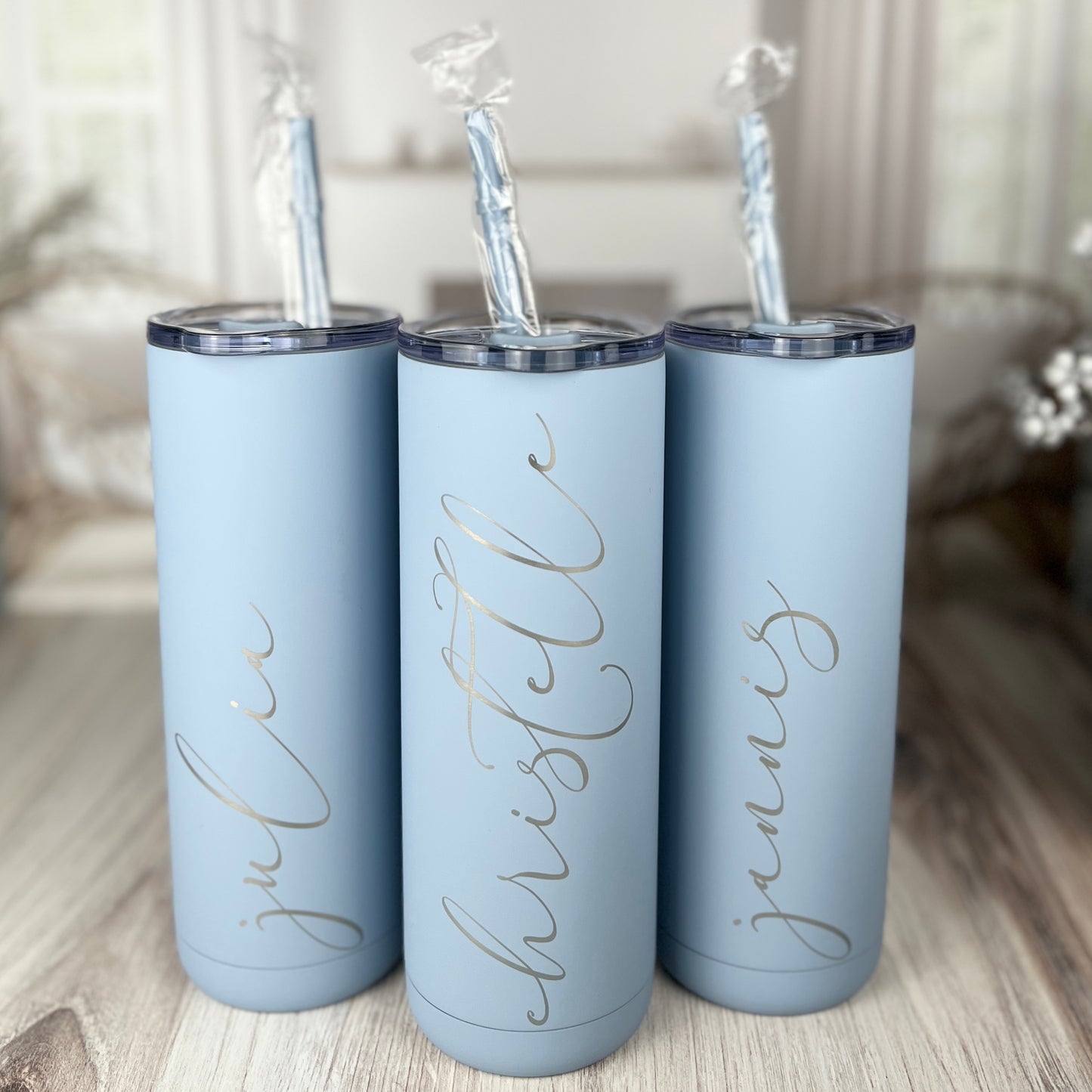 20 oz. Personalized Tumbler-Engraved Tumbler-Personalized Tumbler With Straw-Sliding Lid-Bridesmaid Gift-Girls Trip