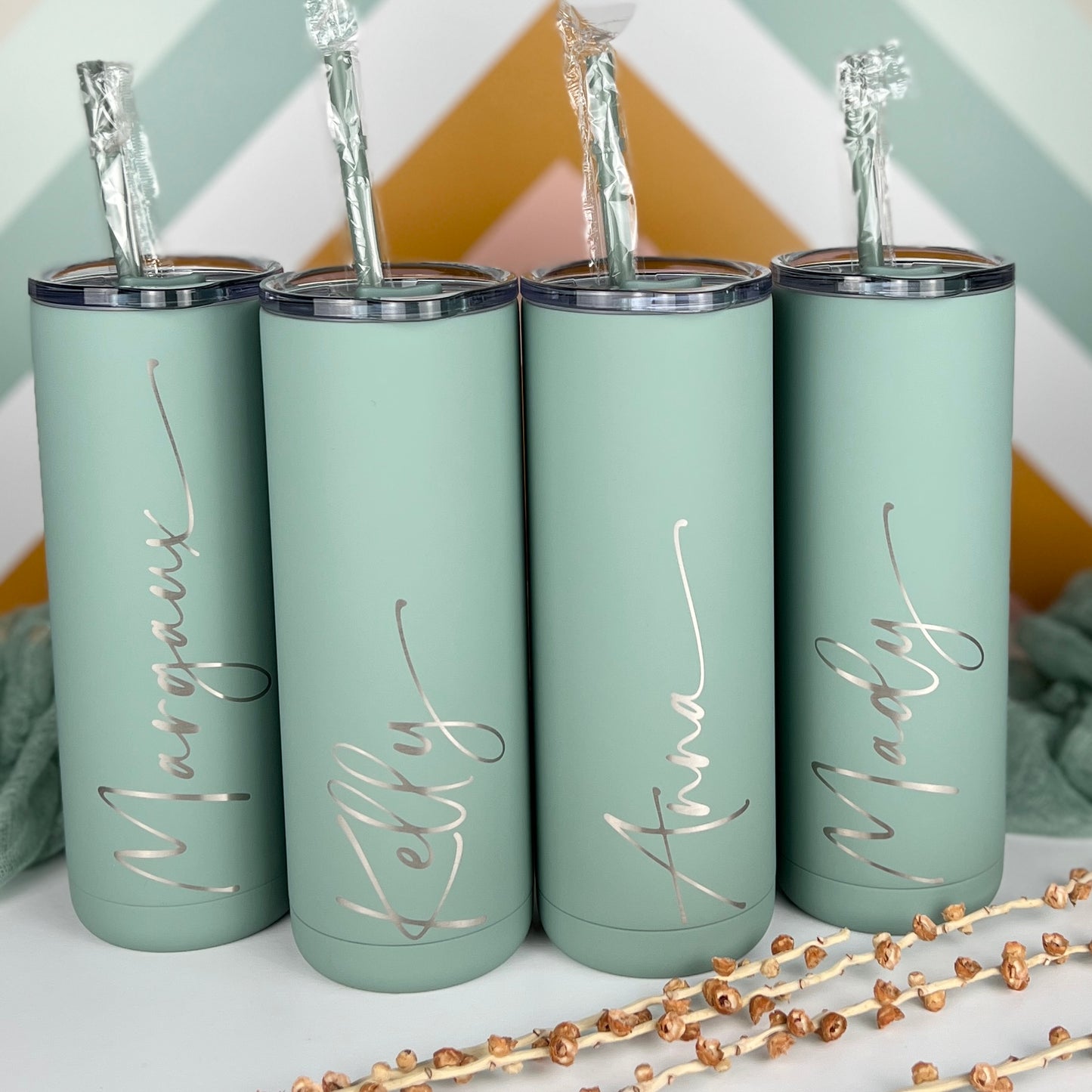 20 oz. Personalized Tumbler-Engraved Tumbler-Personalized Tumbler With Straw-Sliding Lid-Bridesmaid Gift-Girls Trip