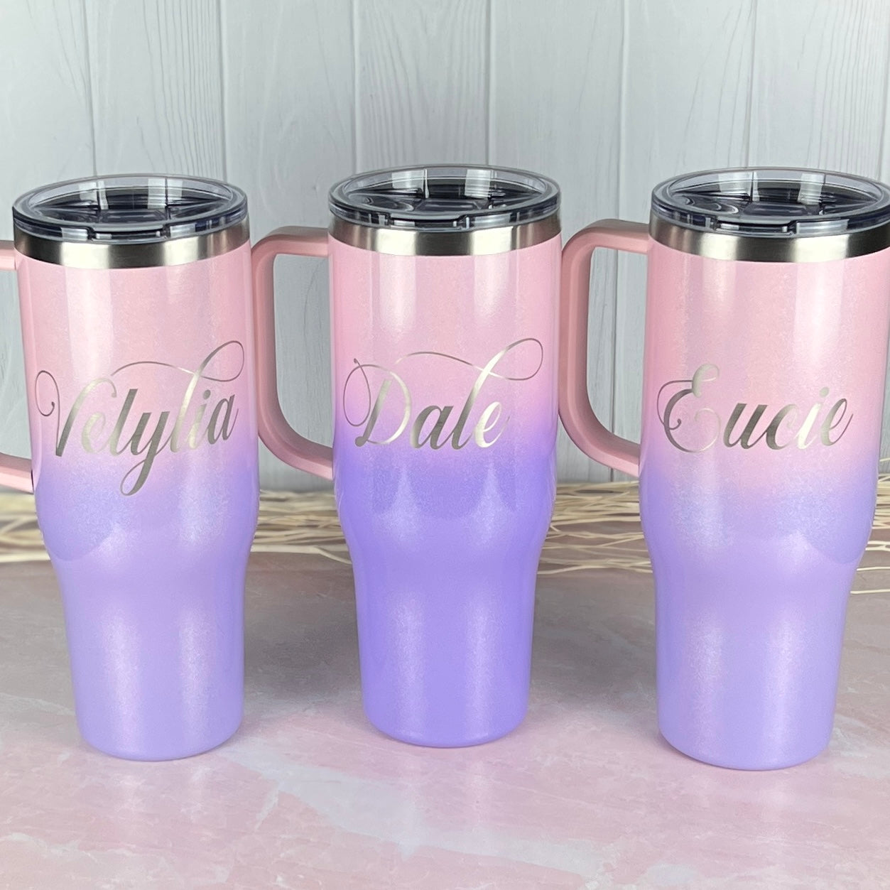Personalized 40 oz. Charger-Laser Engraved Tumbler-Sliding Lid Tumbler-Bridesmaid Gift-Large Insulated Tumbler