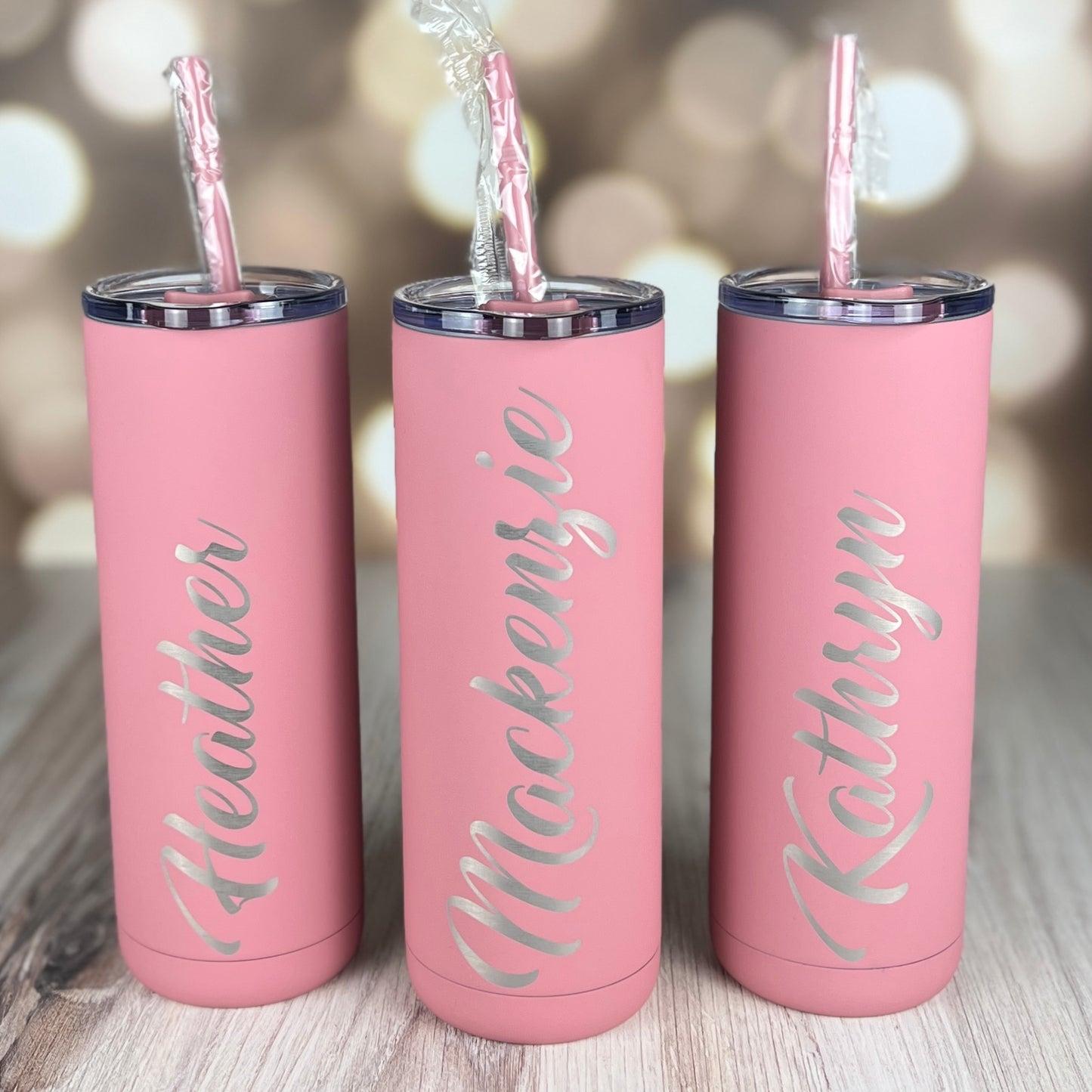 20 oz. Personalized Tumbler-Engraved Tumbler-Personalized Tumbler With Straw-Sliding Lid-Bridesmaid Gift-Girls Trip
