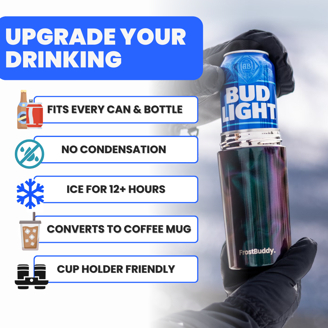 Frost Buddy Can Cooler-Laser Engraved Can Holder-Hold Cans 12-16 oz-Personalized Stainless Steel Koozie-Fathers Day-Groomsmen Gift-6 in 1