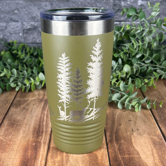 Outdoorsman-Hunter-Woodland-20 oz. Personalized Tumbler-Insulated Laser Engraved Tumbler-Father's Day
