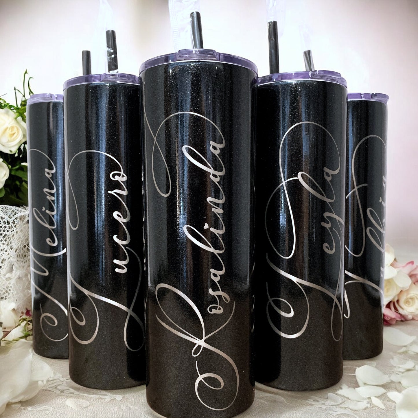Bridesmaid Tumblers-Wedding Party Gift-20 oz. Laser Engraver Personalized Tumbler