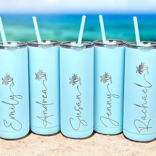 Tropical Tumbler-Ocean-Sea Creature-Beach Trip-Insulated Cup-Family-Girls Trip Tumblers-Vacation Tumbler-Laser Engraved Personalized Tumbler
