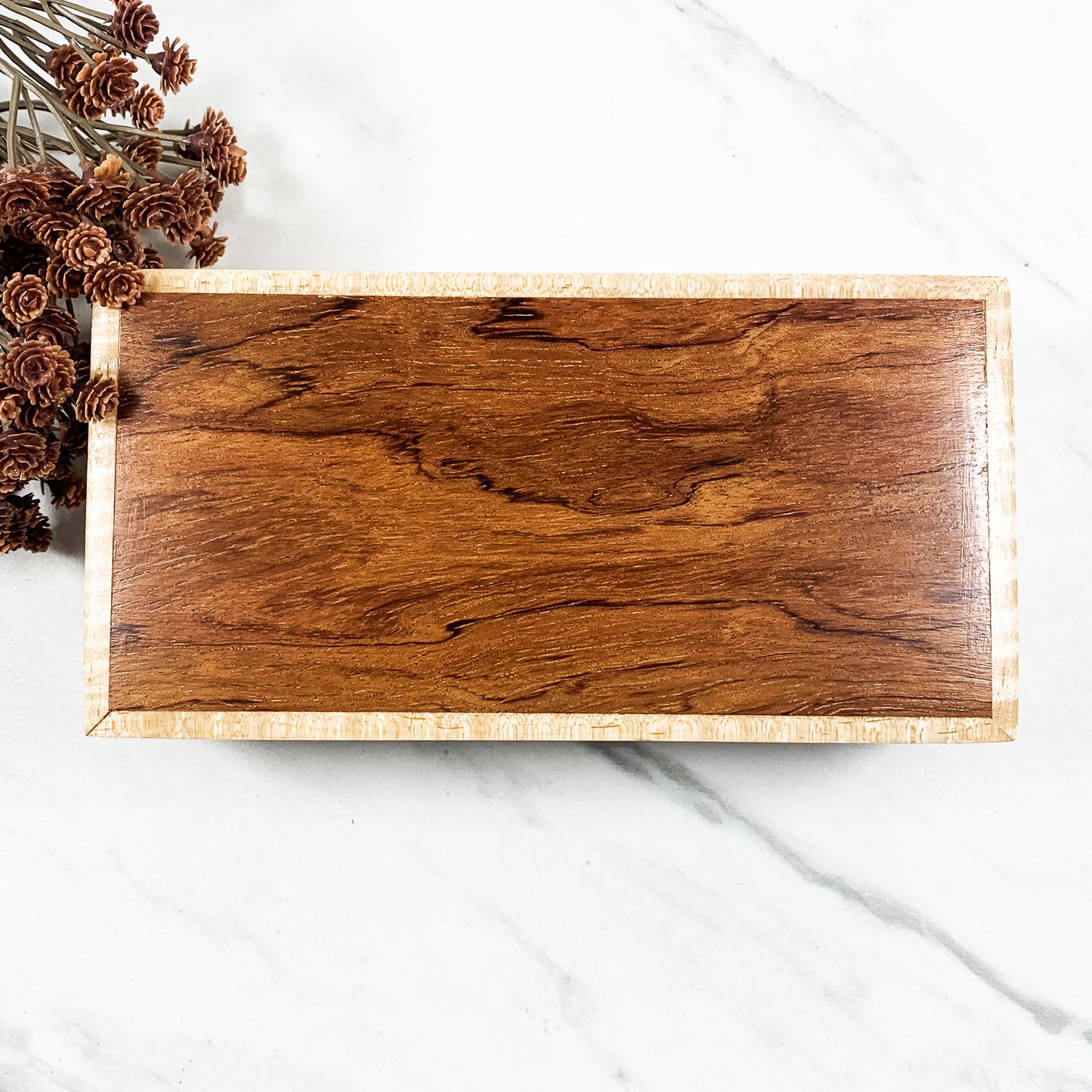 Bubinga and Figured Maple Box-Keepsake Box-7895