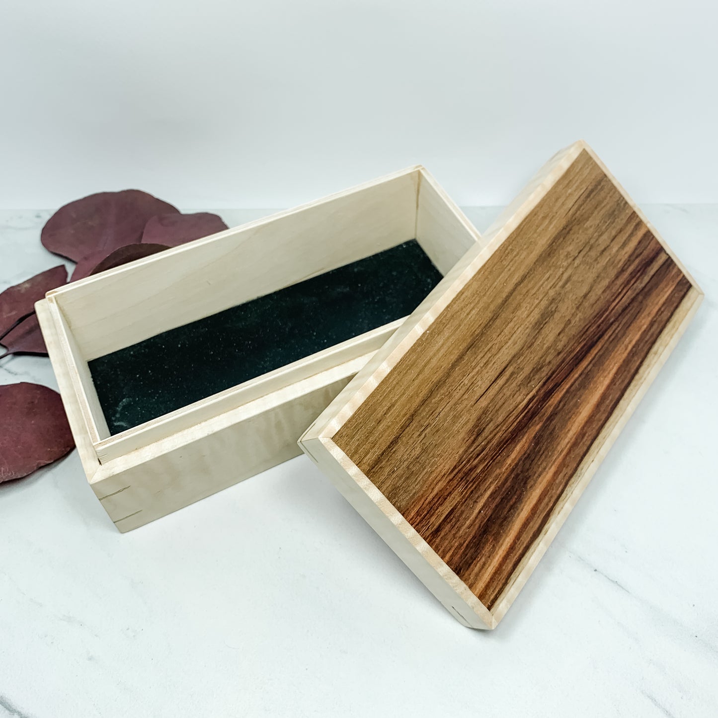 Canary Wood and Curly Maple Box Keepsake Box-7926