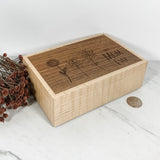 "Best Mom Ever" Engraved Box-Walnut and Curly Maple Box Keepsake Box-7985