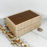African Mahogany and Curly Maple Personalized Box-Keepsake Box-8068