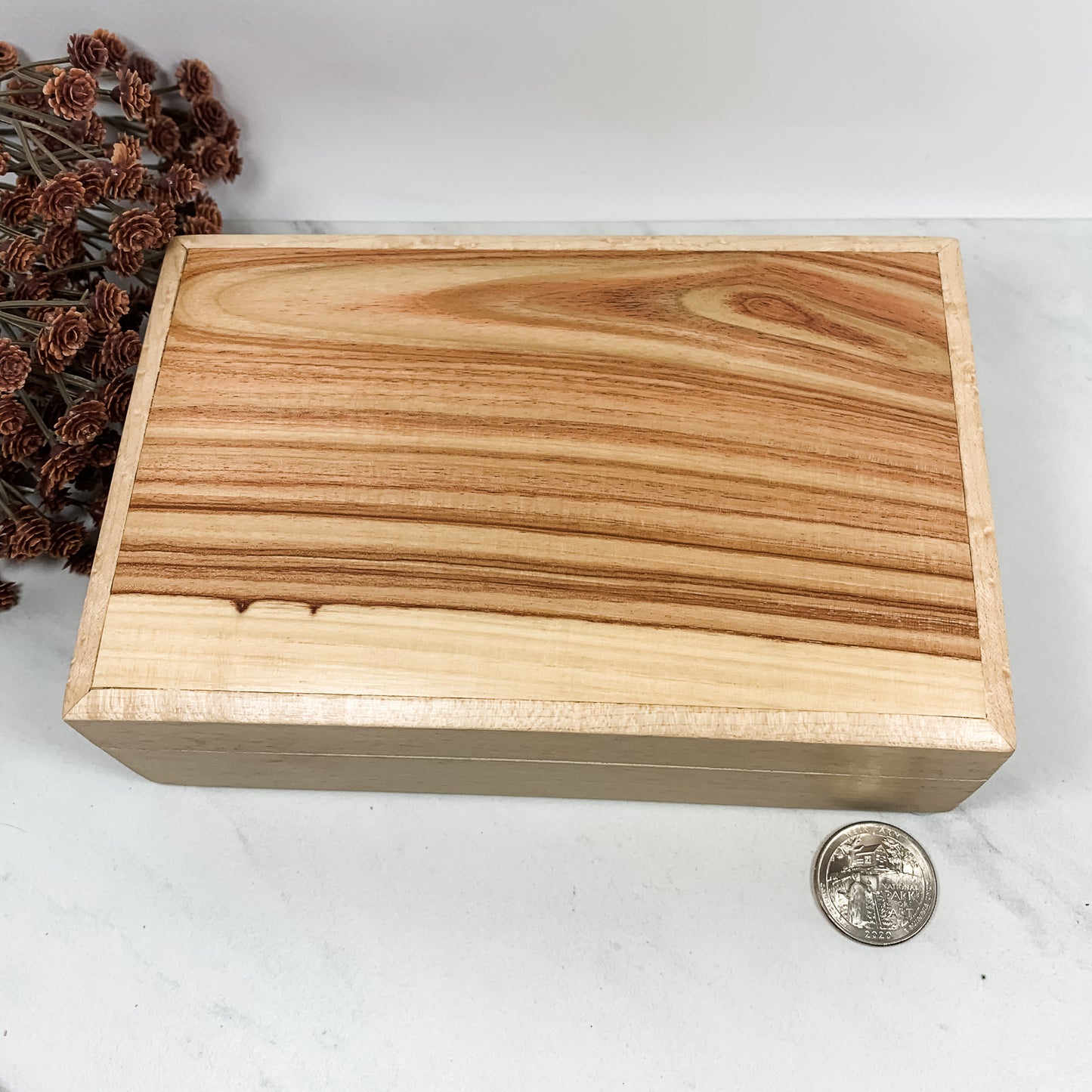 Tulip Wood and Birdseye Maple Box Keepsake Box-8112