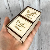 Double Ring Box for Wedding Ceremony- Ring Bearer Box-Mr. and Mrs. Ring Box-Cream