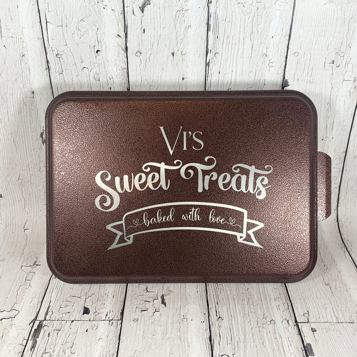 Reviews: Personalized Cake Pan - Turquoise Laser Engraved Lid