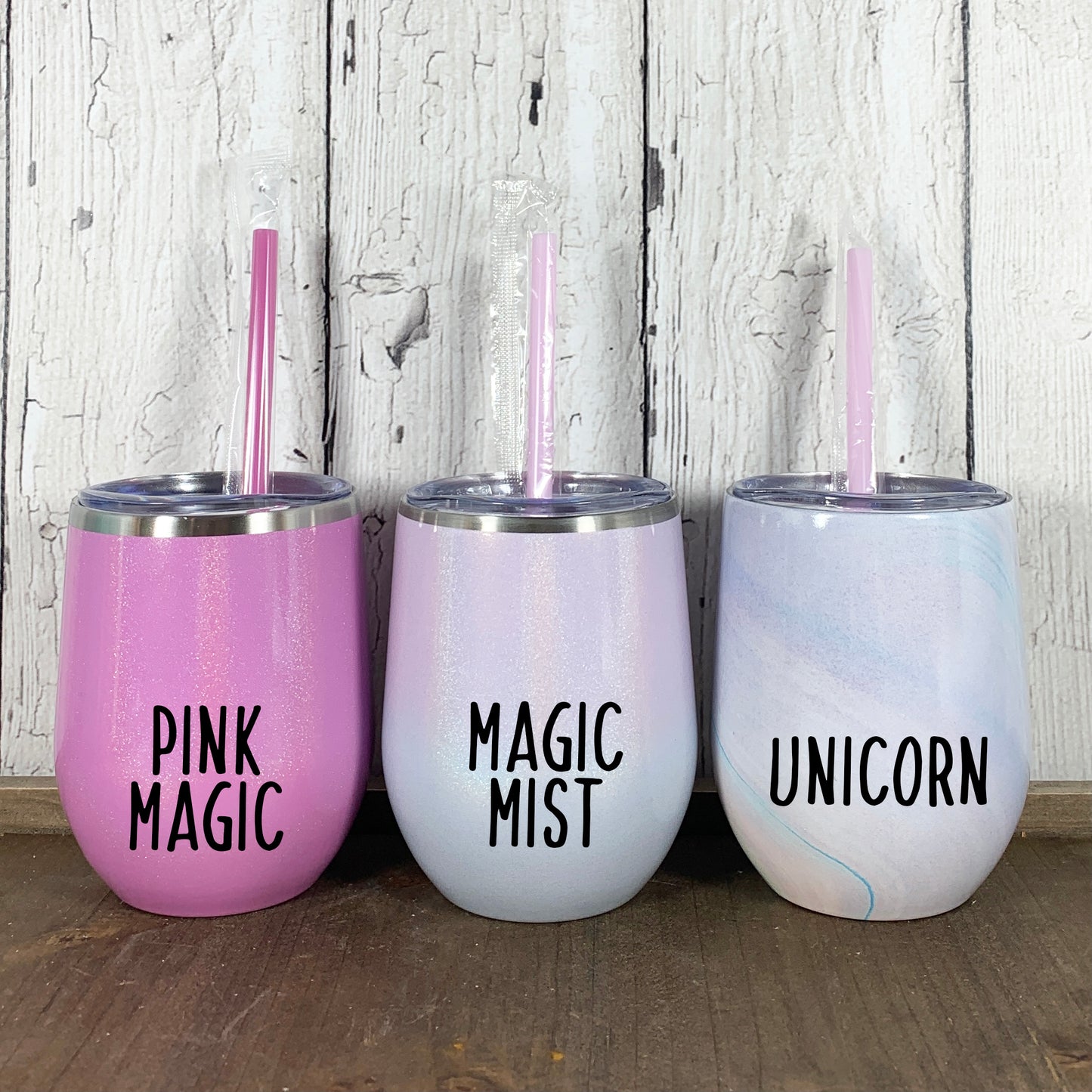 LAST CHANCE-12 oz. Personalized Wine Tumbler with Straw-Laser Engraved Wine Tumbler