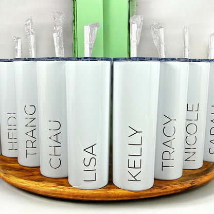 Bridesmaid Tumblers-Wedding Party Gift-20 oz. Laser Engraver Personalized Tumbler