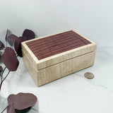 Purple Heart and Curly Maple Box-Personalized Keepsake Box-7864