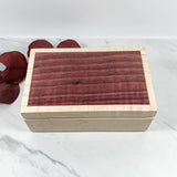 Purple Heart and Curly Maple Box-Personalized Keepsake Box-7864