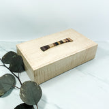 Curly Maple Box with Multi-Wood Decorative Accent Keepsake Box-7865