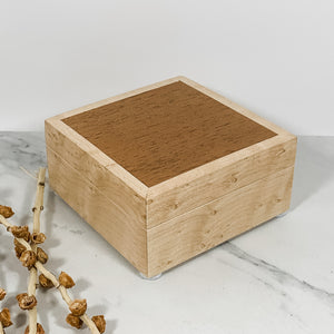 Mahogany and Birdseye Maple Box-Personalized Keepsake Box-7906