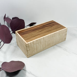 Canary Wood and Curly Maple Box Keepsake Box-7926
