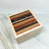 Multiple Wood Strips and Curly Maple Box Keepsake Box-7935