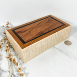 Bubinga, Madagascar Ebony, Mahogany, and Curly Maple Box-Personalized Keepsake Box-7950
