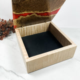 Red Resin, Brown Mallee Burl and Curly Maple Box Keepsake Box-7967