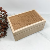 Sandlewood and Curly Maple Box-Personalized Keepsake Box-7980