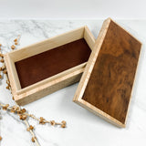 Camphor Burl and Birdseye Maple Box-Personalized Keepsake Box-8062