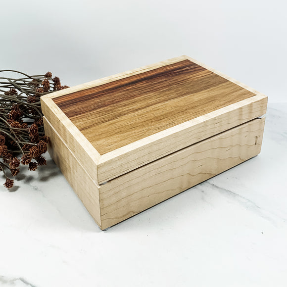 Canary Wood and Curly Maple Box Keepsake Box-8079
