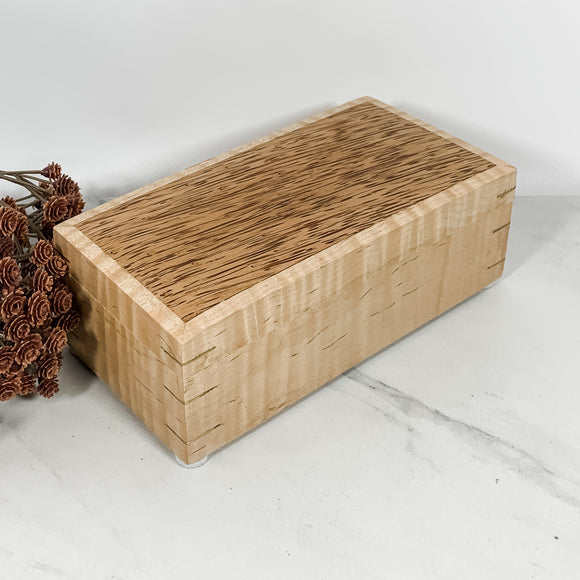 Coconut Palm and Curly Maple Box Keepsake Box-8117
