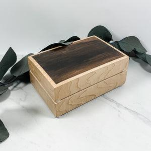Macassar Ebony and Curly Maple Box Keepsake Box-8150