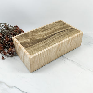 African Walnut and Curly Maple Box Keepsake Box-8161