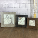 Custom Brown and Cream Engraved Mini Photo On Canvas