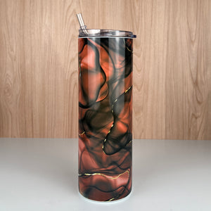 Personalized Sublimated Tumbler-Coppery Silk Design-Personalized Engraved Tumbler-Custom Engraved Tumbler-Earthtone Tumbler-Brown and Copper